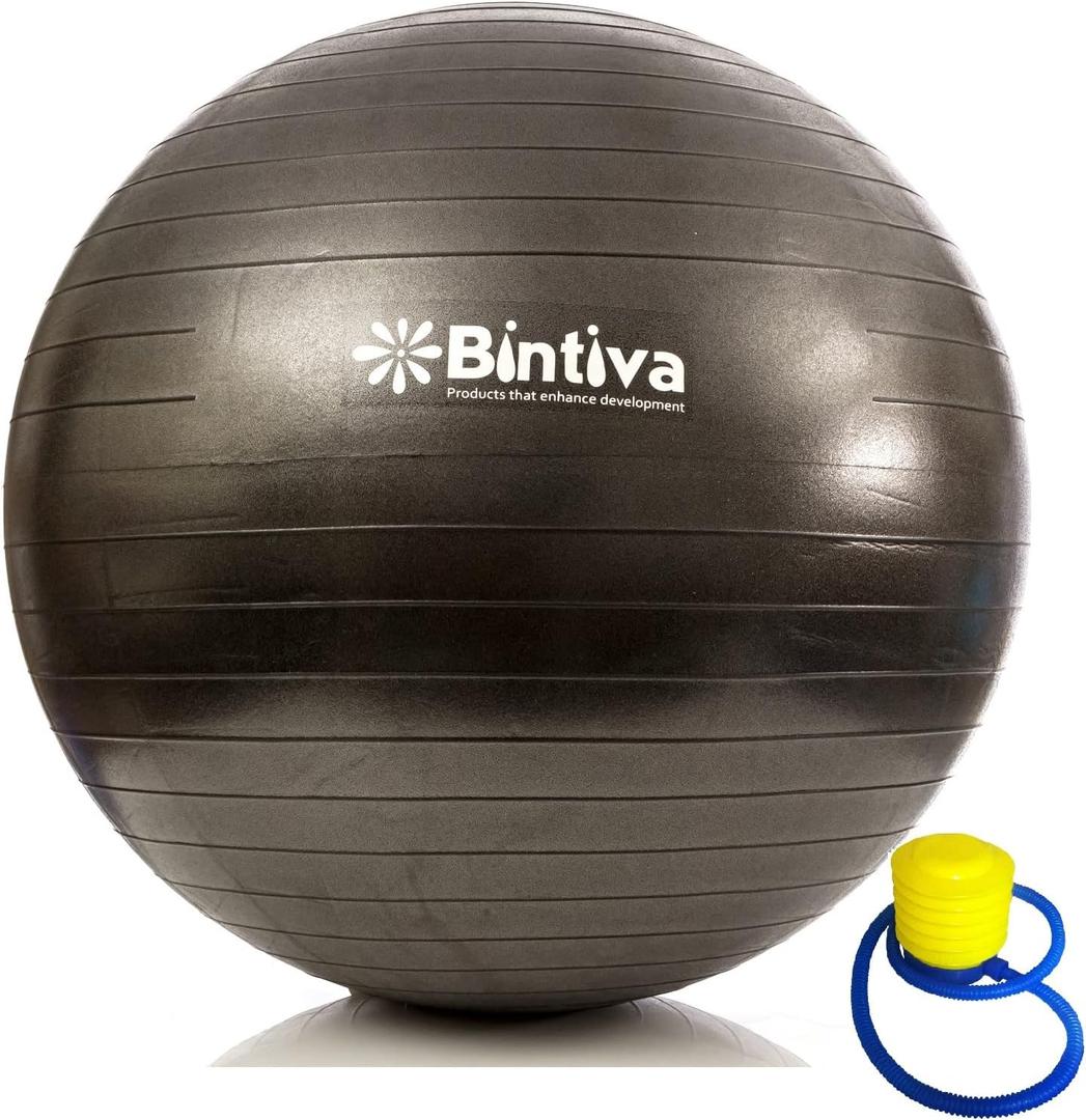 bintiva Exercise Ball (M (58-65cm), Black)