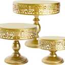 Jucoan 3 Pack Gold Metal Cake Stand Set, 8/10/12Inch Round Cake Stand, Cupcake Display Stand, Dessert Table Display Stand for Wedding Baby Shower Birthday Christmas New Year Party Dessert Table