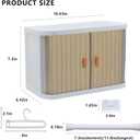 Foldable Doll Wardrobe Storage Box Compatible with Labubu Clothes with 10 Hangers & Rod - Stackable Organizer Cabinet for 15/17cm Doll Clothes with Dust-Resistant Cover and Display Shelf