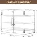 Bakery Display Case for Commercial Countertop, Acrylic 3-Tier Large Pastry Storage Box with Magnetic Door and Removable Tray for Dessert Donut Bread Cake Cupcake Cookie 21" x 16.2" x 14.2"
