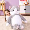 IKASA Giant Cat Stuffed Animal Plush Toy,30" Large Kitten Cute Jumbo Soft Toys, Huge Big Size Fluffy Plushy Fat Oversized Plushie,Gifts for Kids