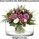 YOUEON Wide Glass Cylinder Vase, 4" Tall x 8" Wide Flower Glass Vase, Cylinder Terrarium Bowl, Decorative Centerpiece for Weddings Events, Pillar Candle, Flower Arrangement, Clear
