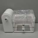 Makeup Organizer,Vanity Organizer with Makeup Brush Holder,Large Skincare Organizers and Bathroom Countertop Organizer,Storage Lipstick,Perfume,Nail Polish,Beauty,Gifts for Women (White)