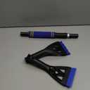 34" Extendable Ice Scrapers for Car Windshield 2-in-1 Snow Brush for Car Snow Scraper for Car Snow Scraper and Drush with Ergonomic Foam Grip for Cars, Trucks, SUVs with 360 Pivoting Brush Head Blue