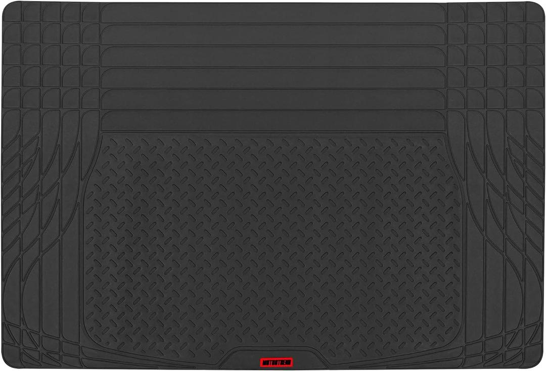 Motor Trend FlexTough SUV Cargo Liner & Car Trunk Mat - Universal Trim-To-Fit All Weather Cargo Mats for Back of SUV - SUV Trunk Mat & Trunk Liner Floor Mat Cargo Cover - Trunk Cover 47.5"in x 32.2"in (Black)