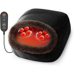 Snailax 2-in-1 Shiatsu Foot and Back Massager with Heat - Kneading Foot Warmer, Electric Feet Massage, Massagers for Back,Leg,Gifts for Women,Men (Black)