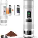 Portable Coffee Machine w/ 2 Rechargeable Batteries, 8 Cups, 20bar, USB-C, Espresso coffee Maker for Camping Travel Office, Ground & Capsule Compatible