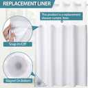 Conbo Mio 3 Pack Hotel Fabric Snap in Shower Curtain Liner Replacement Removable Water Repellent Liner for Bathroom Shower Curtain Liner 70W X 54H