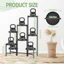 iDavosic.ly Plant Stand Indoor Outdoor, 8 Tier Corner Metal Flower Display Holder Shelf, Folding Tall Orchid Rack for Patio Balcony Porch Garden Living Room House, Black