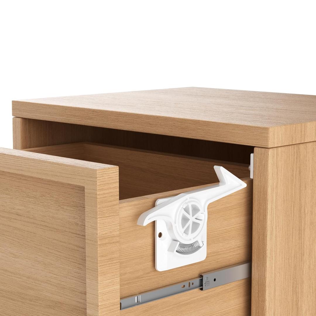 6 Pack Child Safety Drawer Locks - THAULANG Zero Gap Invisible Drawer Latches with Strong Adhesive, Easy Installation