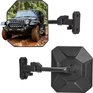 JOYTUTUS Mirrors Doors Off Compatible with 1997-2018 Wrangler TJ JK JKU Unlimited, 9" Extra Large HD Glass with 360 Adjustable Angle, Quick Release Base for Off-Road Mirrors