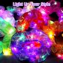 18Pcs Light Up Scrunchies, LED Hair Scrunchy for Women Girls Neon Colorful Hair Tie 3 Light Modes Hair Bands Glow in the Dark Hair Accessories for Rave Slumber Carnival Birthday Party Favor Supplies