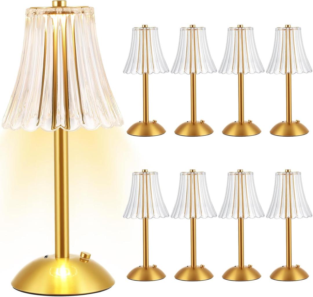 Liliful 8 Pcs LED Portable Cordless Table Lamp Touch Battery Operated Rechargeable Gold Desk Lamp 3 Color Dimmable for Bedroom Living Room Dining (Gold,Rose Style) Liliful 8 Pcs LED Portable Cordless Table Lamp Touch Battery Operated Rechargeable Gold Desk Lamp 3 Color Dimmable for Bedroom Living Room Dining (Gold,Rose Style)