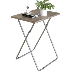 Tv Trays Folding Tv Table, Dinner Table for Eating with Sturdy Metal Frame, Small Foldable Snack Trays Table for Living Room, Couch,Sofa, Bed, No Assembly Required (3D Black Wood)