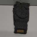 ViGrace Winter Knitted Convertible Fingerless Gloves Wool Mittens Warm Mitten Glove for Women and Men (Medium, Dark Grey)