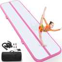 Air Tumble Track Mat, 6.6ft/10ft/13ft/16ft/20ft Inflatable Tumbling Track Mat for Gymnastics, 4/8in Thickness Gym Mats for Home Use/Training/Cheerleading/Yoga/Water with Electric Pump