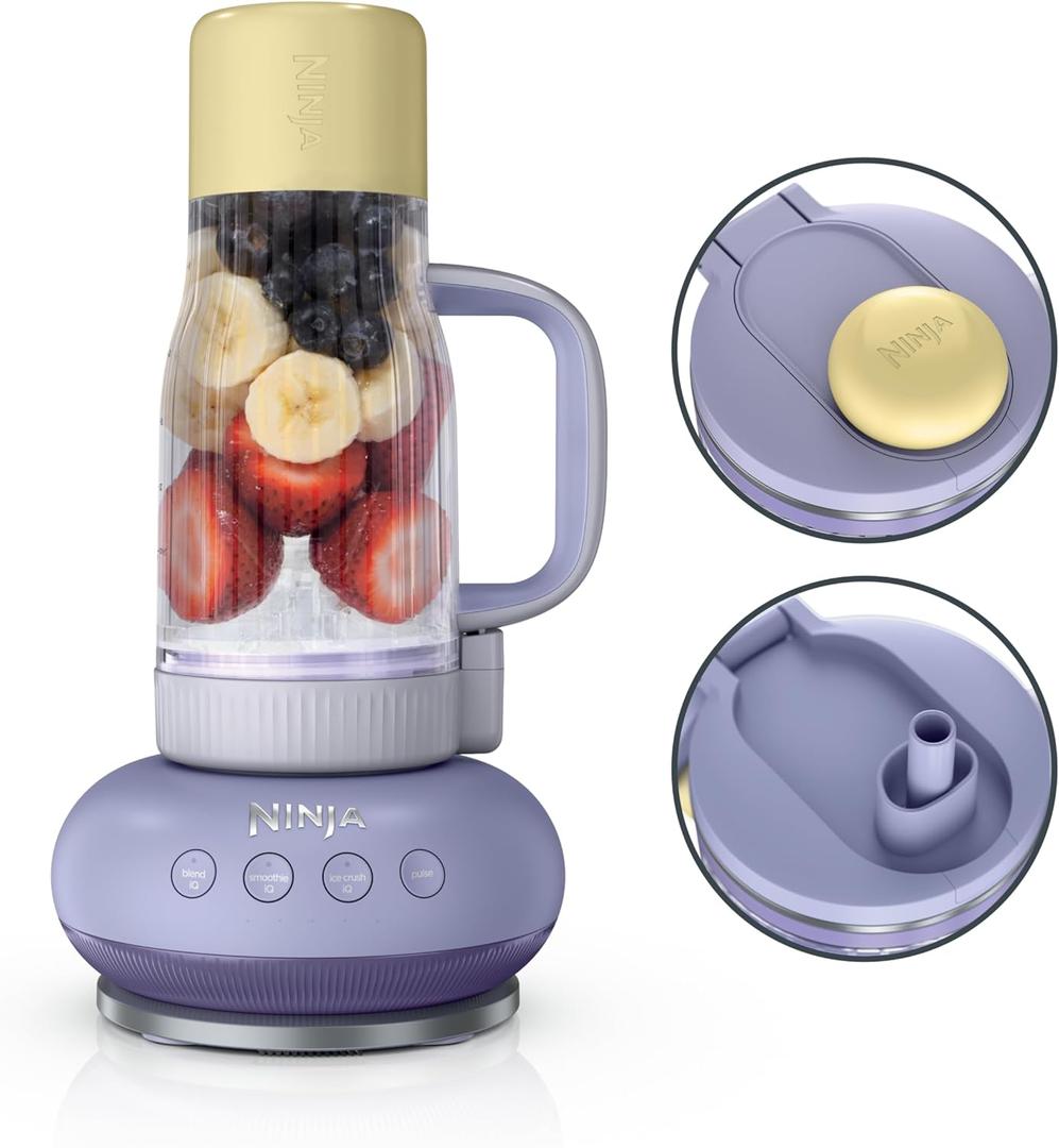 Ninja Blendboss | Personal Blender for Smoothies & Frozen Drinks | 26oz Travel Tumbler with LeakProof Lid, Chug Spout & Detachable Straw | Auto-iQ Technology | Lavender Lemonade | DB351PR