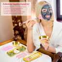 23 Pcs Esthetician Facial Supplies Tools Set, DIY Skincare Kit Include 3 Gold Facial Bowls, 1 Serving Tray, 1pc 3-Compartment Serving Tray, 3 Facial Fan Brushes 3 Face Mask Brush 12 Sponge Compressed