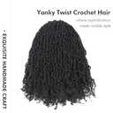 Toyotress Yanky Twist Crochet Hair - 16 Inch 8 Packs (30 Strands/Pcs) Fluffy Spring Mini Twist Passion Twist, Natural Black Pre-Looped Crochet Braids Braiding Hair (16 Inch, 1B-8P)