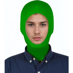 ATHX Men's and Women's Spandex Costume Open Face Mask Halloween Cosplay Stretchy Hood Mask, Green 