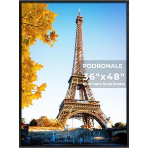 36x48 Poster Frames, 1Pcs, Plexiglass,Black Aluminum Snap Frame