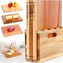 Book Cutting Board Set of 3 with Stand-The Cutting Board Library, Solid Wood Book-Shaped Boards for Serving & Display, Labeled Meat & Fish, Bread & Cheese, Fruits&Vegetables-Decorative Cutting Boards.