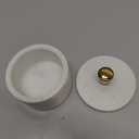 Queenza White Marble Salt Cellar with Lid and Brass Knob, 3 Inch Salt Box