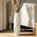 Floor Vase, GDSZJLJ 17.7 Inches Tall Ceramic White Large Decorative Vases for Modern Home Decor, Living Room, Minimalist Style Flower Vase for Pampas Grass, Flowers, Twigs, Office, Bedroom Dcor