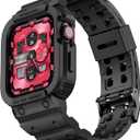 amBand E1 Rugged Band & Case for Apple Watch  Compatible with Series 111, SE3/SE2/SE  and Ultra 3/2/1, Lightweight Shockproof Design (Black)