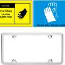 License Plate Frames, Indeed BUY 2 Pcs 4 Holes Slim Stainless Steel Polish Mirror License Plate Frame and Chrome Screw Caps
