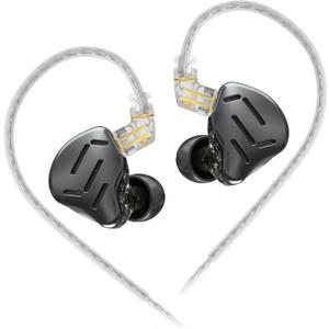 KZ Zax in Ear Headphones 7BA+1DD Hybrid 16 Drivers HiFi Noise Cancelling in Ear Monitor, Zin Alloy Shell Metal Wired Earphone with 3.5mm Jack Detachable 2 Pin 0.75mm Cable (No mic, Black)