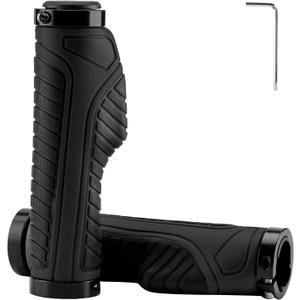 ROCKBROS Mountain Bike Grips Handlebar Bicycle Handlebar Grips Bike Handle Grips Double Aluminum Clamp Lock On Grips for MTB BMX Mountain Bike Handle Bar Ends Black Grey Red Green