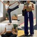 Neer 3 Pack Women's Lounge Pants Wide Leg Yoga Built in Drawstring High Waisted Casual Comfy Baggy Sweatpants with Pockets (Black, L)