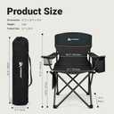 Overmont Lightweight Camping Chair for Adults - Portable with 3-Can Cooler, 2pcs