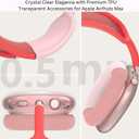 2 x Airpods Max Case Cover for AirPods Max Headphones, Clear Soft TPU Ear Cover/Ear Pad Cover for AirPod Max (2024/2020),Transparent Accessories for Apple AirPods Max, USB-C Pink