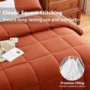 CozyLux Queen Size Comforter Sets Terracotta - 3 Pieces Burnt Orange Box Stitched Queen Bed Set for All Seasons, Soft Lightweight Bedding Sets with 1 Down Alternative Comforter and 2 Pillow Shams