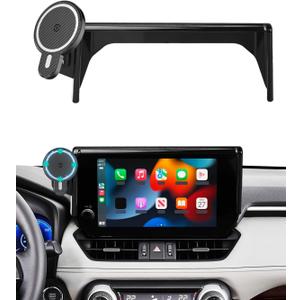 PZK Car Phone Holder for Toyota RAV4 2019-2025 Hybrid LE/XLE/Premium Accessories 7/8-Inch Screen Magnetic 15W Fast Wireless Charger Car Phone Mount 360 Rotation Not Affect Vent (Not Fit 9/10.5 inch)