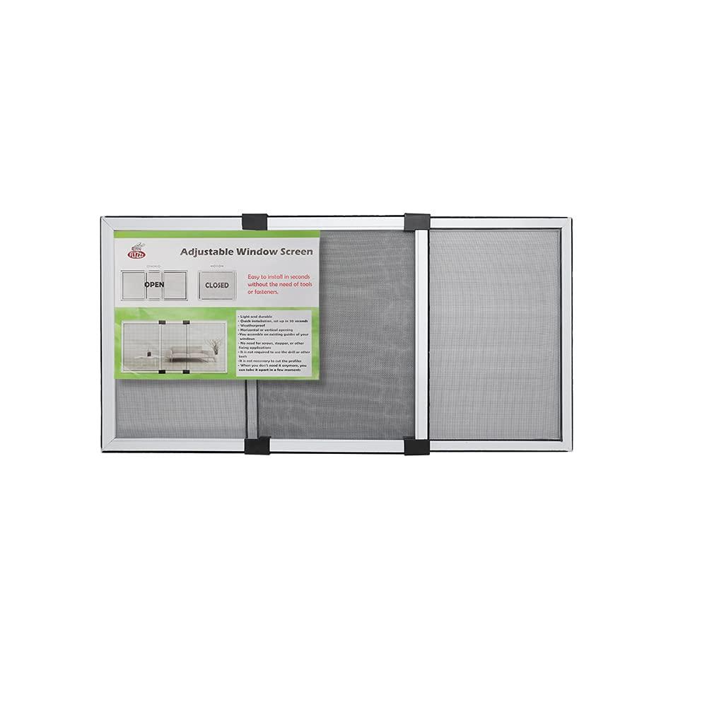 FLYZZZ Adjustable Window Screen Horizontal (19.68"H x 28"-52"W) 1 Pack Expandable Window Screen Large Replacement for Home