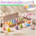 Conelist 12 Pcs Easter Egg Candles with Egg Cartons, Faux Chicken Eggs Candle for DIY Spring Displays Easter Party Decorations Home Supplies Housewarming Gifts