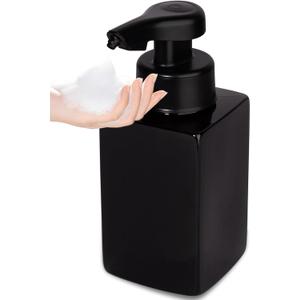 Automatic Foaming Soap Dispenser Touchless Foam Hand Soap Dispenser Rechargeable Auto Dish Pump Bottle for Bathroom Kitchen Sink, Black