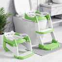Orzbow Potty Training Seat, Toddler Toilet Seat with Step Stool Ladder, 2-in-1 Toddler Potty Training Toilet Chair for Kids Boys Girls - 5-Level Adjustable Height | Splash Guard | Anti Slip Pad, Green