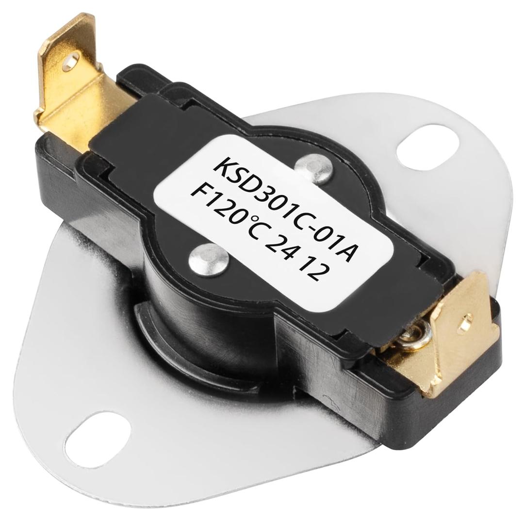 Thermal Switch Thermostat Control, 120F ON and 105F Off, Snap Disc Thermostat Switch for Fireplace Blower Fans, Wood Stove Fans,Wall & Floor Furnaces,RV Refrigerator Cooling Fan, Solar Water Heater