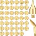 Lothee 43 Pcs Wood Burning Tips Kit, Wood Burning Letters Numbers Alphabet Stamps Stencils Templates for Stippling Embossing Branding Crafts Personalization Tools Gift for Dad(Alphanumeric)
