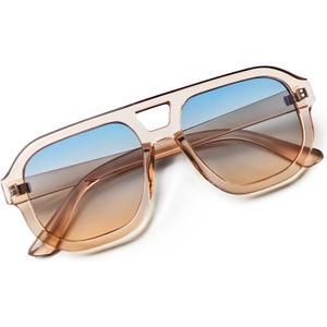 livho Trendy Polarized Square Aviator Sunglasses Women Men Square Eyewear Frame, Retro Sun Glasses for Women Men 2025 Shades