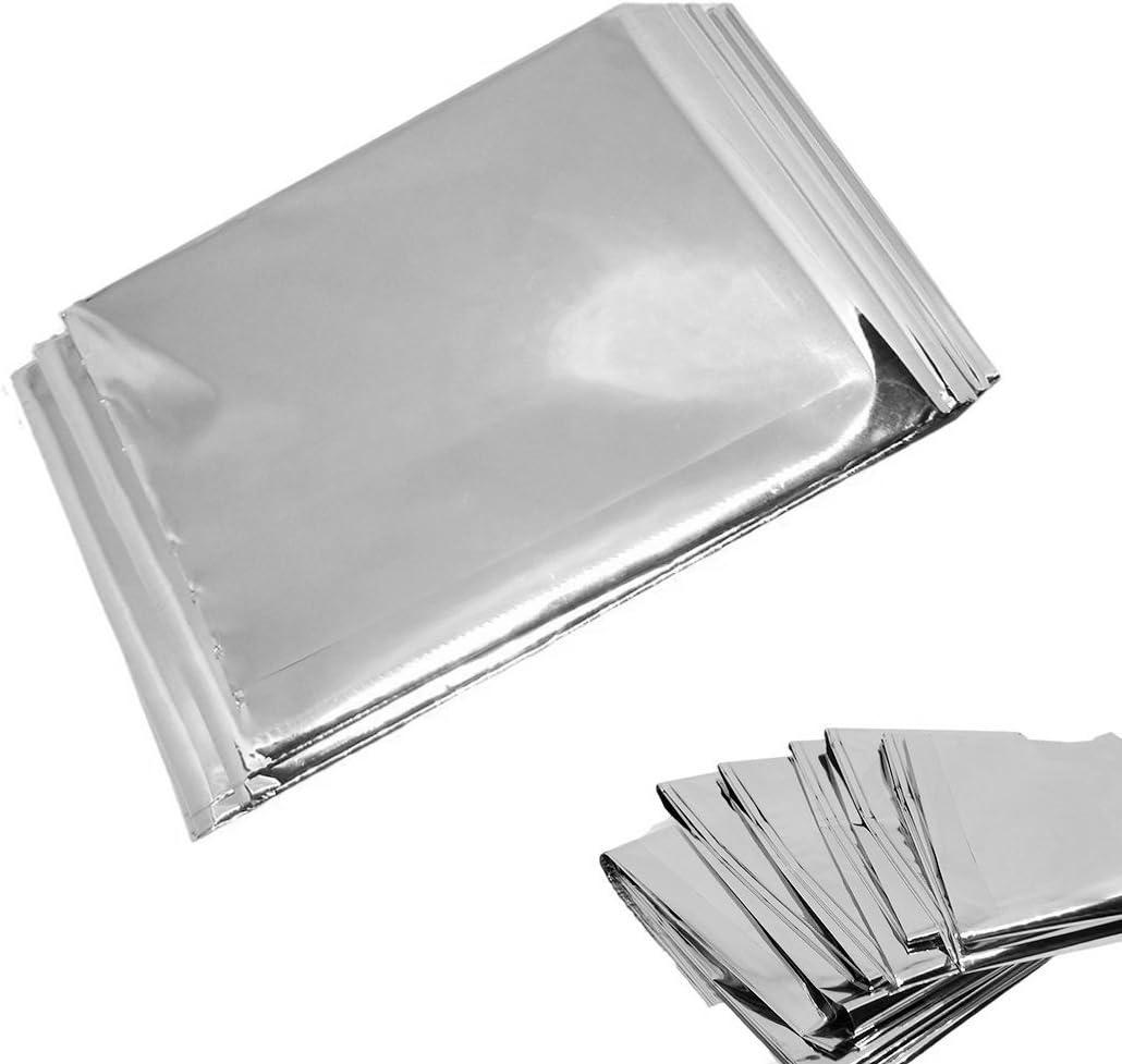 Emergency Mylar Blankets - 84" X 52"(4 Pack) (Silver)