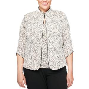 Alex Evenings Women's Top and Jacket Set (MP, Beige)