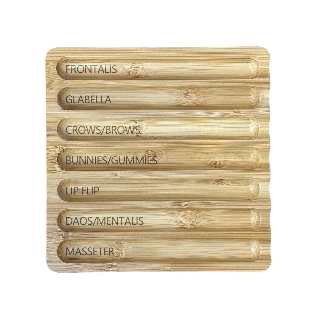 Aesthetic Practitioner Syringe Tray with Slot Label, Bamboo Aesthetic Physician Syringe Preparation Tray, Syringe Tray for Aestheticians and Nurses, Syringe Storage Tray with 7 Flutes (Bamboo)