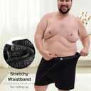 INNERSY Big and Tall Cotton Boxers for Men Moisture Wicking Loose Fit Underwear 4-Pack (Black, 4XL)