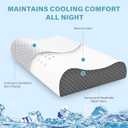 Memory Foam Pillows 2 Pack Neck Pillow - Neck Support Pillow for Pain Relief, Ergonomic Cervical Pillow for Sleeping, Orthopedic Contour Bed Pillow for Side, Back, Stomach Sleepers, White