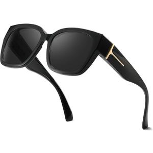 FIMILU Polarized Sunglasses Fit Over Glasses for Women, Oversized Square Sunglasses for Driving & Outdoor UV400 Protection